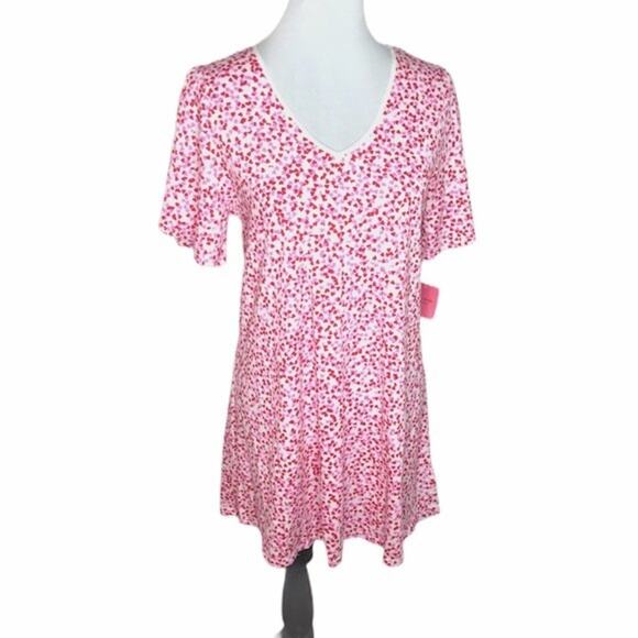 Kate Spade Confetti Hearts Night Shirt Red Pink Size XSmall - Picture 13 of 13